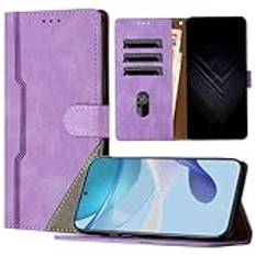 for Samsung Galaxy S24 FE Wallet Case with Card Slots Stand Magnetic Closure Flip PU Leather Phone Cover, Purple