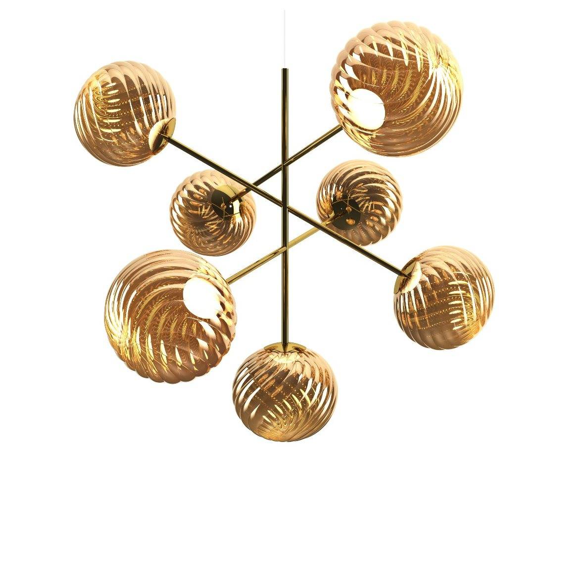Tom Dixon Whirl Chandelier Large Gold LED CB