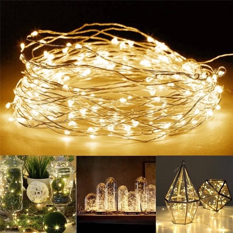 0.5m 1m 2m 3m 5m led slingor för julfest bröllop heminredning fotoklämma hållare fairy lights batteri - 3m 30 lysdioder