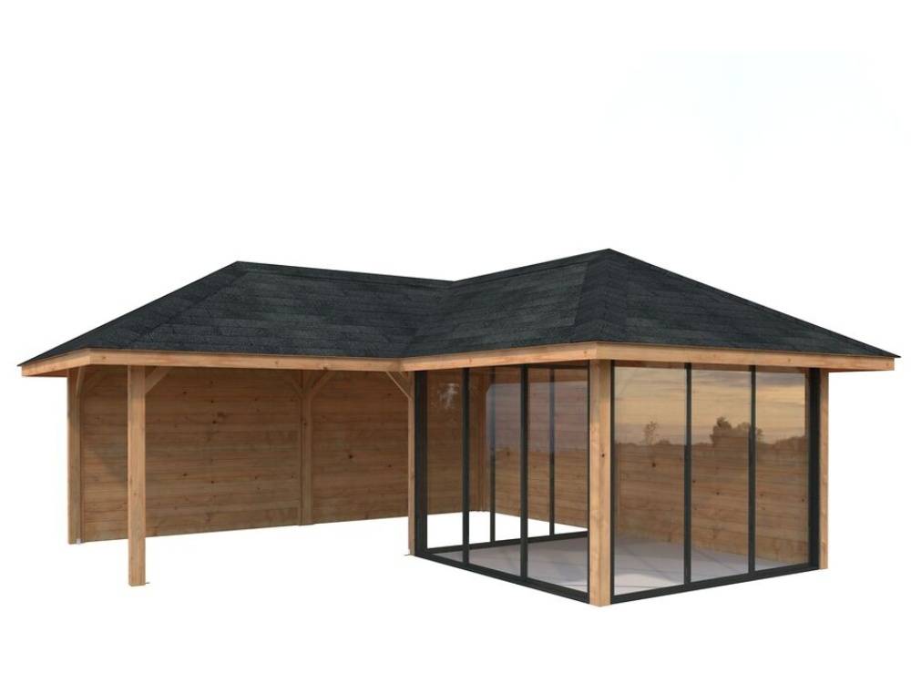 Havehus m/overdækning, Bianca 212, 24,9 m², brun