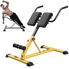 Roman Chair Hyperextension Bench, Back Extension Bench Machine for Glute, Hamstring and Lower Back, Multipurpose Adjustable Exercise Equipment, for Home Gym Fitness,Gold