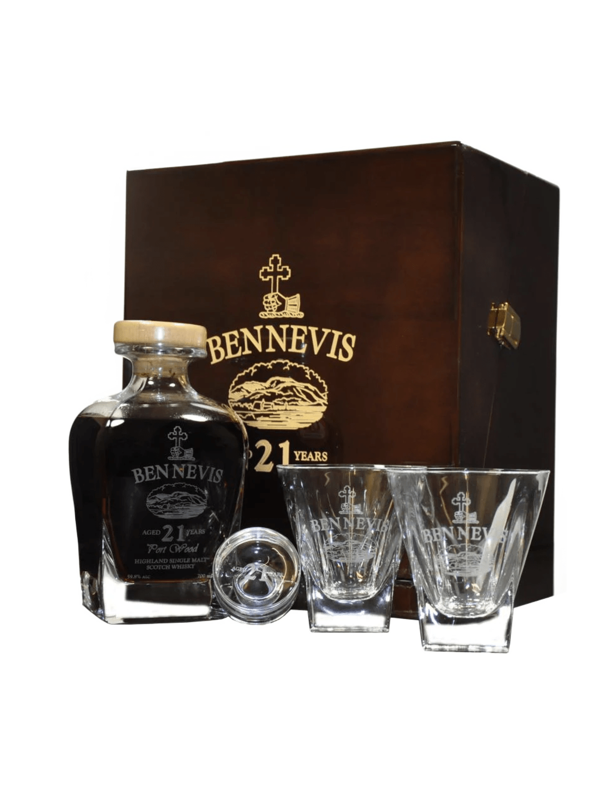 Ben Nevis 21 års Single Malt Whisky Decanter m/2 glas