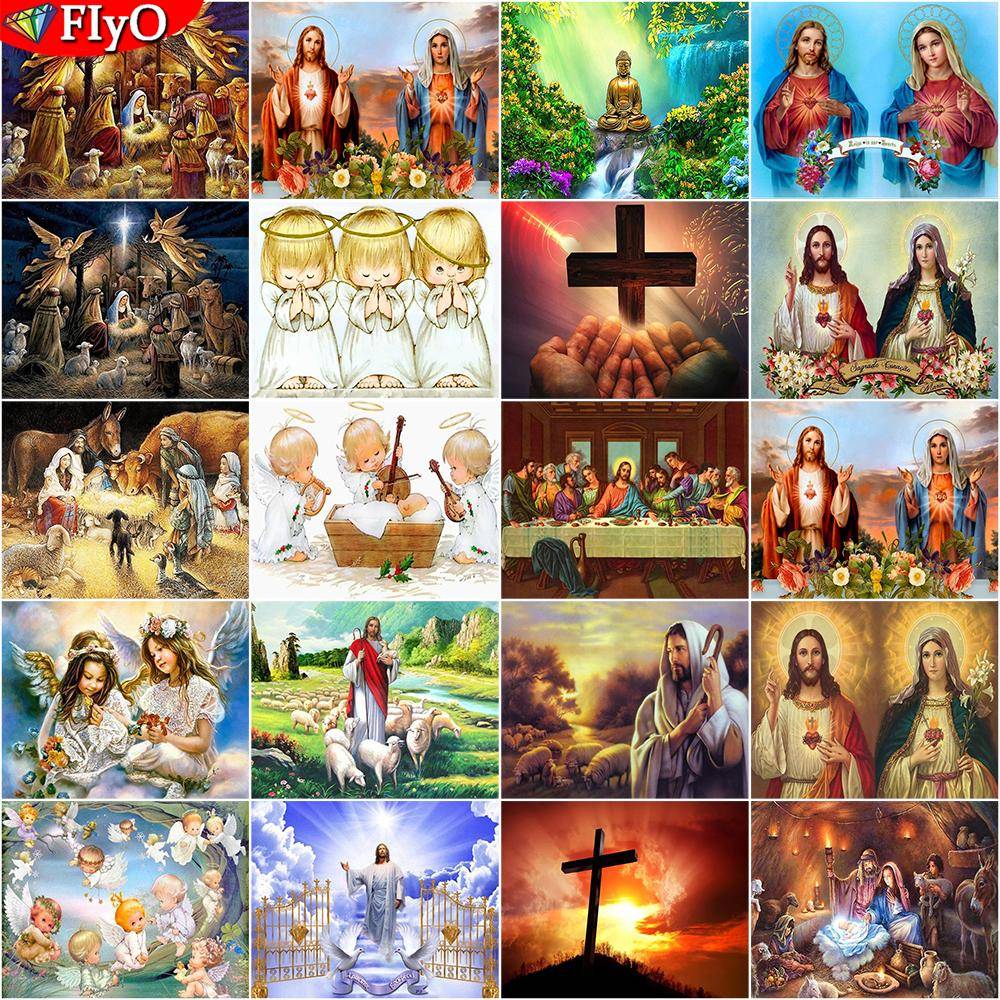 5D DIY-diamantmålning Nya religiösa figurer Jesus Diamantbroderiförsäljning Porträtt Mosaikdekoration