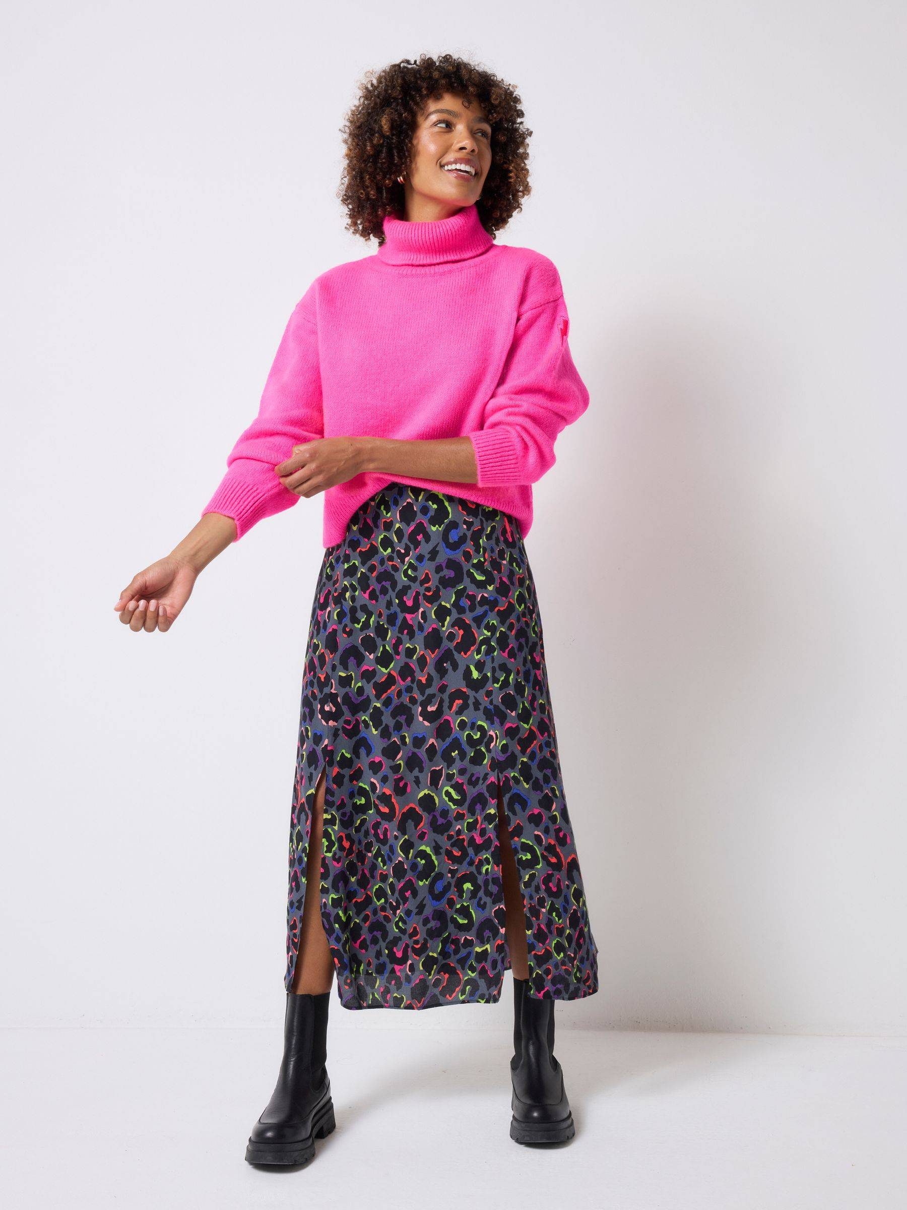 SCAMP & DUDE SCAMP & DUDE Pink Knitted Turtle Neck Jumper