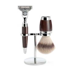 STYLO – Shaving set, Silvertip Fibres, 3-parts, Gillette® Mach3, African Blackwood