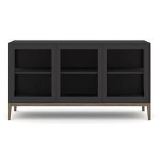Edge 2.0 1-sektion 3 dörrar Burned Walnut Black - Vitrinskåp