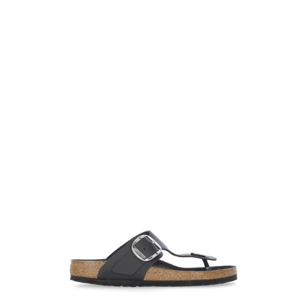 Birkenstock, Skor , Dam, 36 EU, Läder, Gizeh Big Buckle Regular Fit