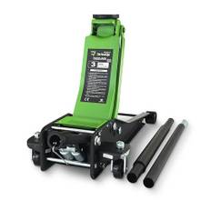 DRIVEUPTOOLS Hydraulisk biljack 3T- Professionell hydraulisk domkraft. - Hydraulisk domkraft med kärra - Dubbel kolv lyft 75–500 mm – bilkatt kapacitet upp till 3 000 kg.