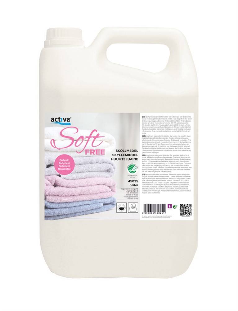 Sköljmedel Sensitive Activa Soft Free, 5L
