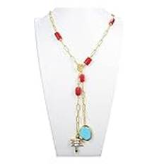 jewelry Halsband Smycken Naturligt sötvatten odlad vit pärlfärg Röd korall tröja kedja Halsband Handgjorda för kvinnor Smycken Present jewelry