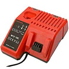 FengBP® Ersätter laddare för Milwaukee M18 M12 18 V 220 V litiumjonbatteri 48-59-1812 48-59-1807 48-59-1806 48-59-1840 2710-20 48-11-1828282828 48-11–1840 röd (laddare M18 M12)