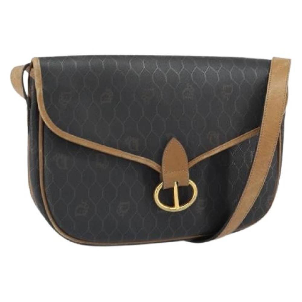 Dior Vintage Pre-owned Honeycomb Canvas Skuldertaske - Vintage - Dame - Sort - ONE SIZE - Uld