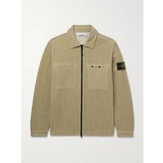 Stone Island - Logo-Appliquéd Cotton-Corduroy Overshirt - Men - Neutrals - S