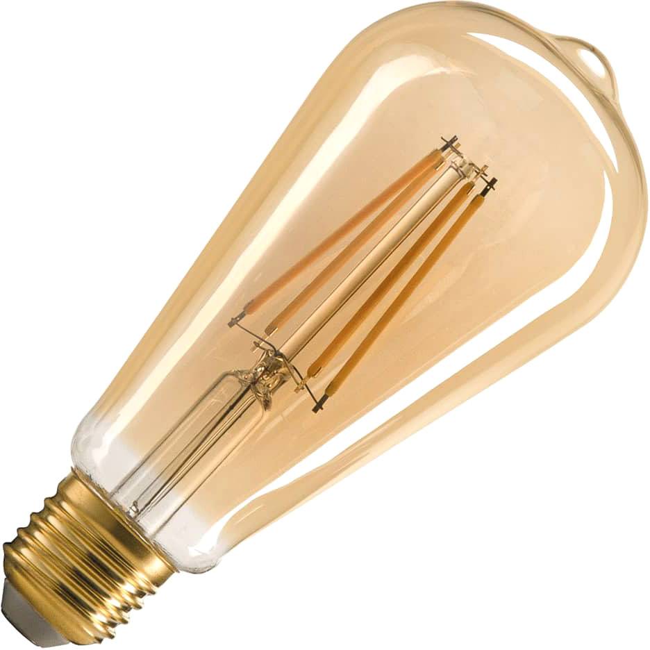 SLV ST64 E27, LED Leuchtmittel gold 7,5W 2500K CRI90 320° - LED Lampen Sockel E27