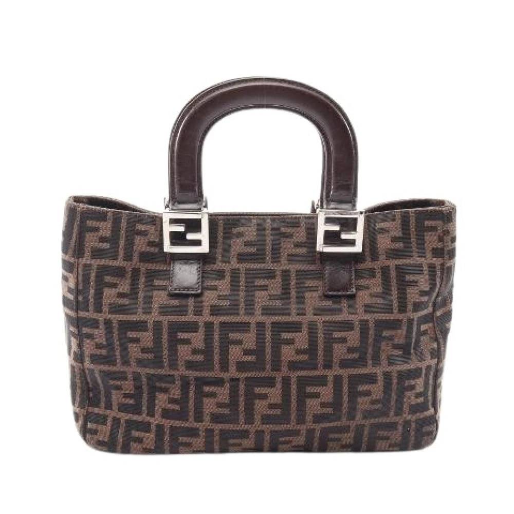 Fendi Vintage - Pre-owned Zucca Canvas Leather Handbag Vintage - Dam - ONE Size - Läder