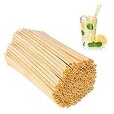 Bahan alamy 300 stycken vetesugrör, 20 cm vetestrinksugrör, 100 % biologiskt nedbrytbara sugrör, naturliga pysselsugrör, 100 % naturliga, BPA-fria