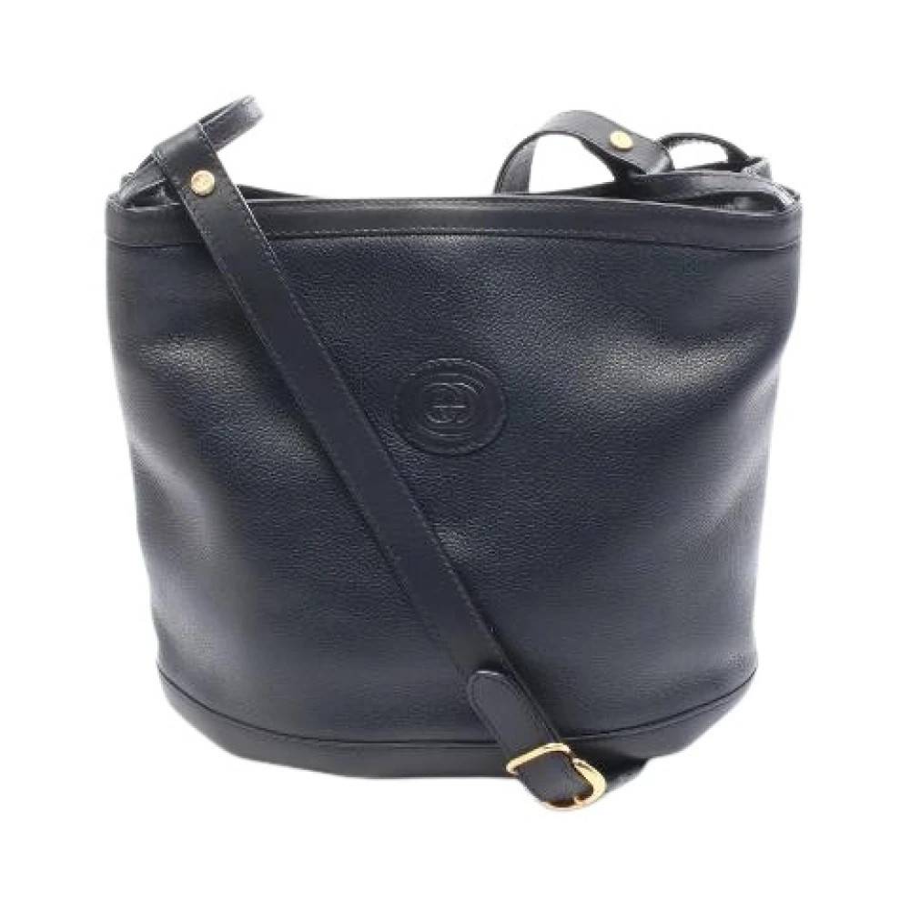 Gucci Vintage Pre-owned Interlocking G Læder Skuldertaske - Vintage - Dame - Blå - ONE SIZE - Uld