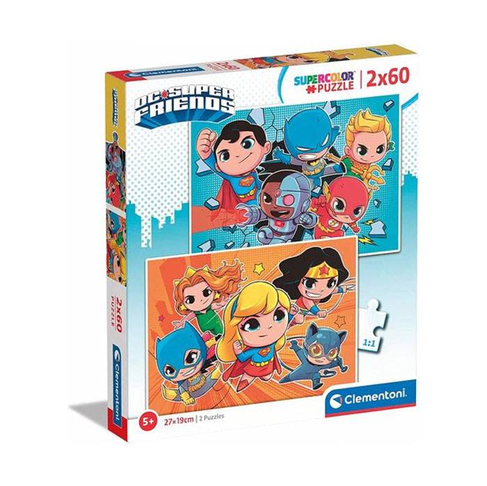 Justice League Mini Friends DC Super Hero 2x60 bitars pussel Clementoni
