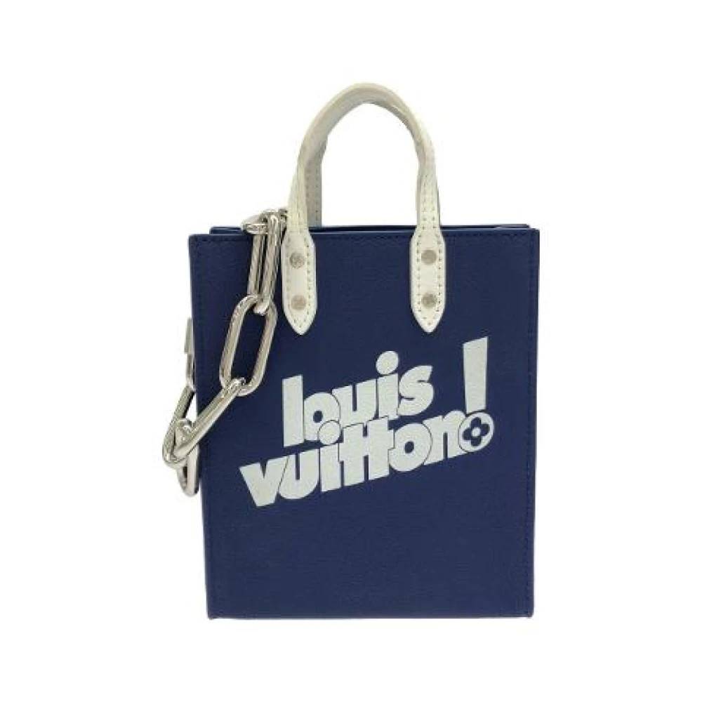 Louis Vuitton Vintage Pre-owned Everyday LV Sac Plat XS Kalveskindstaske - Vintage - Dame - Blå - ONE SIZE - Uld