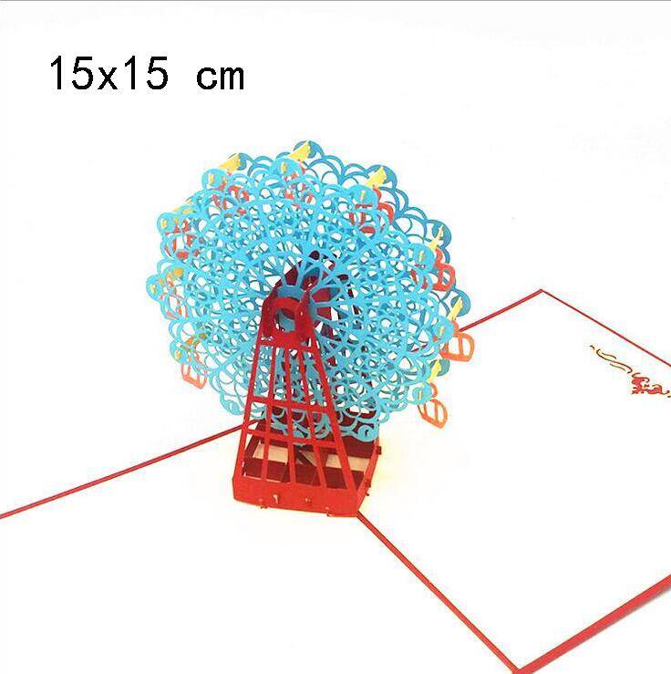 1 st 3d pop up gratulationskort grattis på födelsedagen kort för flickor barn födelsedagstårta vykort kort med kuvert festdekoration - Hk17071