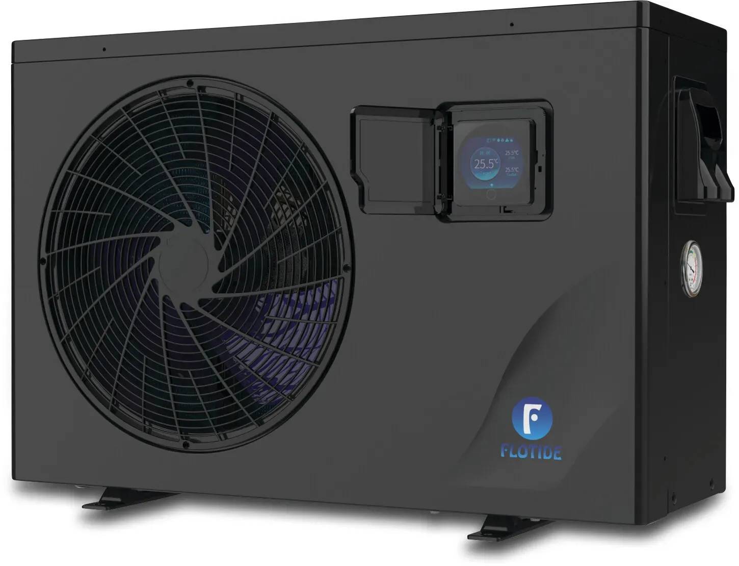 Flotide Värmepump Inverter 50 mm 10.51A 230VAC svart type horisontal Inver 14/32 Max poolvolym 60 m³