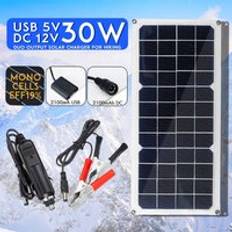 30w solpaneler 12v polykristallina usb-ström bärbar utomhuscykel camping vandring resa solcellsladdare