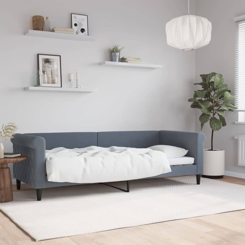 vidaXL daybed 80x200 cm velour mørkegrå