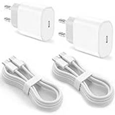 Airpods 4-laddare, 2-pack 20 W USB C AirPods Pro (2. Gen) Hörlurar laddkabel, USB C till USB C flätad kabel för AirPods Max 2 (2024 publicerad) Earbuds, IPhone 16 Pro Max/15 Type-C