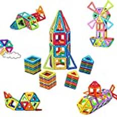 McDou Magnetic Building Blocks,Magnet Blocks Set,Kids Magnetic Toys,Rainbow Magnetic Tiles Educational Set for Kids (80PCS)