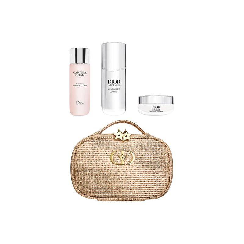 DIOR Väska Tre-delat set: Essence Lotion 50ml + Ningshi Jinyan Essence 50ml + Capture Dagkräm 15ml gyllene