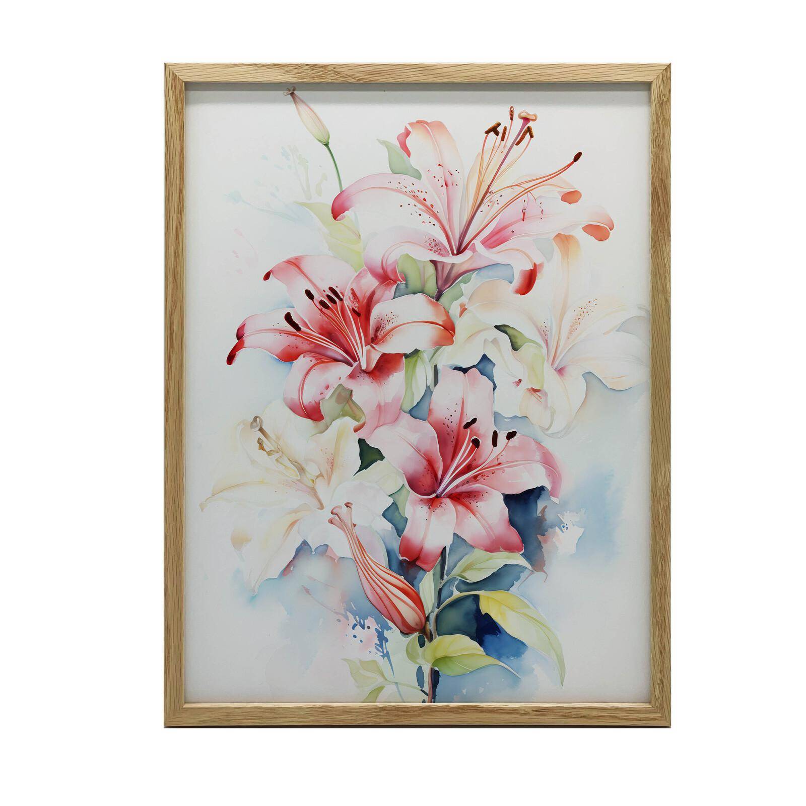 Lilja: Vårens delikatess Liljor: Vårens Delikatess, 50x70 Cm, Utan Ram, Premiumduk På Spännram 54