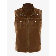 Men's Velvet Washed Retro Vest Plus Size Winter Gilets