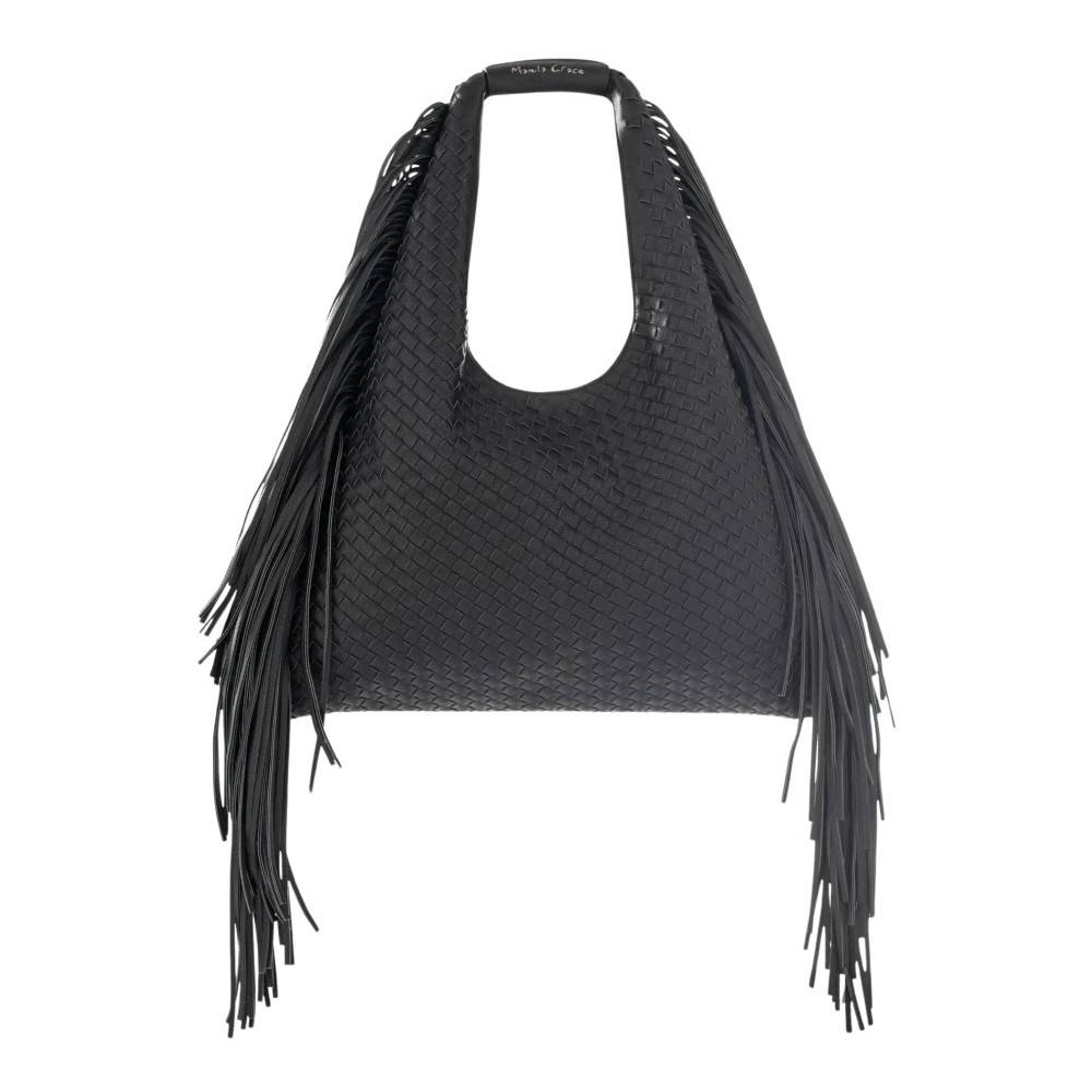 Manila Grace Sac Bag con Frange - Tasker - Dame - Sort - ONE SIZE - Polyester