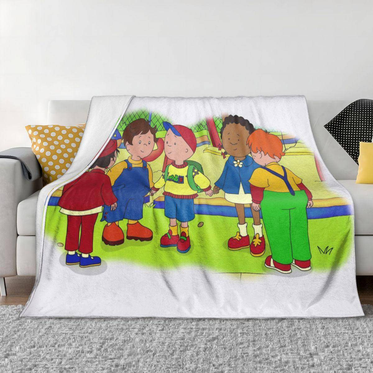 Caillou, Caillou Och Hund Filtar Mjuk Varm Flanell Pläd Överkast för Säng Vardagsrum Picknick Resa Hem Soffa red
