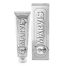 Marvis Whitening Mint Zahnpasta, 85 ml, Whitening Zahnpasta fördert eine natürliche Zahnaufhellung, Zahncreme entfernt Plaque & verleiht langanhaltende Frische