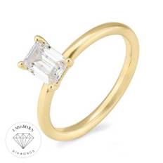 Emerald Cut Solitaire ring i guld med lab-grown diamant - 0.50 ct lab-grown diamant / 14 Karat