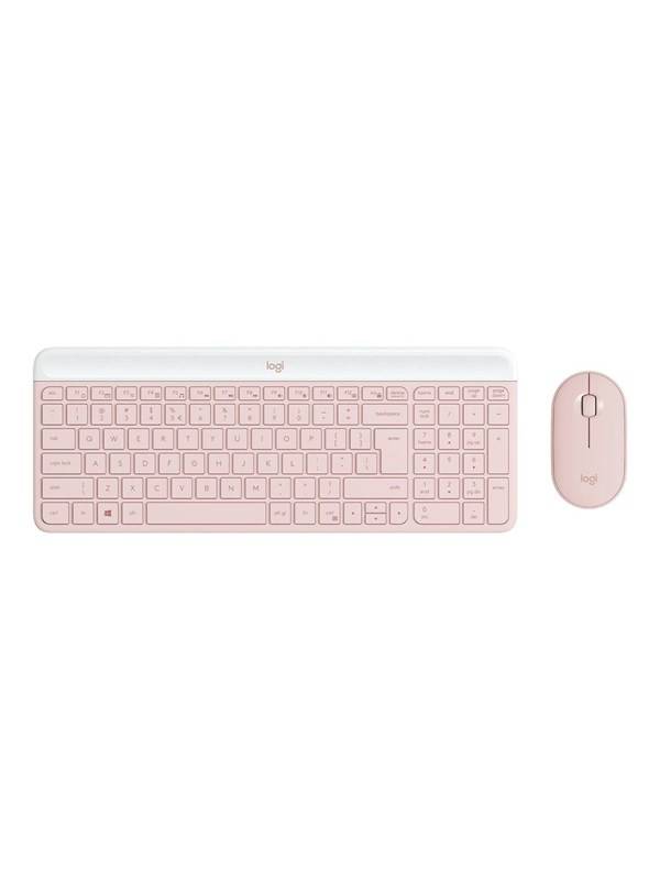 Logitech Slim Wireless Combo MK470 - Tastatur & Mus set - Tysk - Rosa