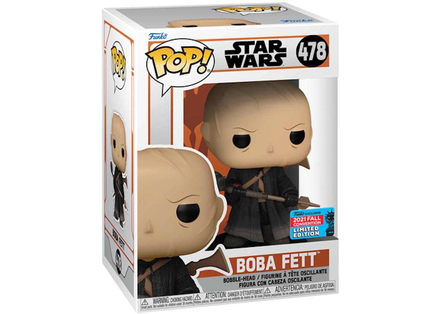 Funko Pop! Star Wars Boba Fett (Unmasked) 2021 Fall Convention Exclusive Figure #478 - One Size