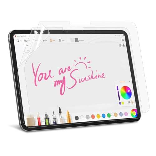 2 stycken pappersfolie, pappersliknande skärmskydd för iPad 10. Generation 10,9 tum 2022 matt yta kompatibel med Apple Pencil för att rita modellnummer A2757 A2777 A2696