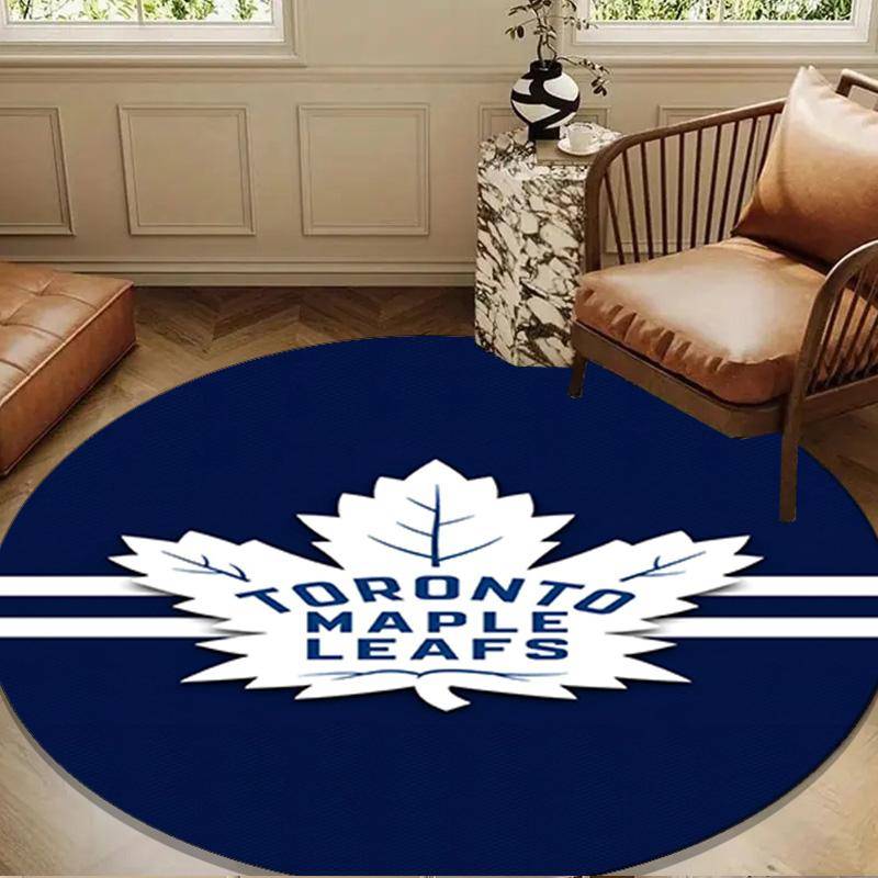Maple Leafs Emblem Round Rug for Livingroom,Bedroom, Palyroom, Chair Rug, Area rug, Circle Carpet, Large Size Decor Fan Christmas gift