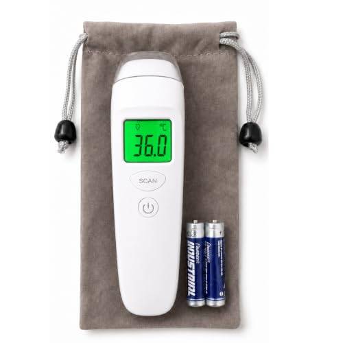 Behler Infraröd panntermometer - Beröringsfri febertermometer med 3-färgs LCD-skärm, snabb och noggrann mätning, automatisk avstängning - För bebisar, barn och vuxna