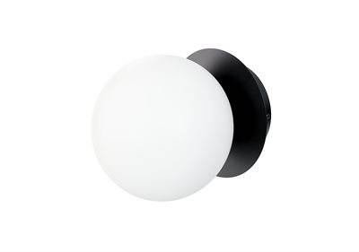 Cassøe Muro væglampe med Hvidt glas og sort base
