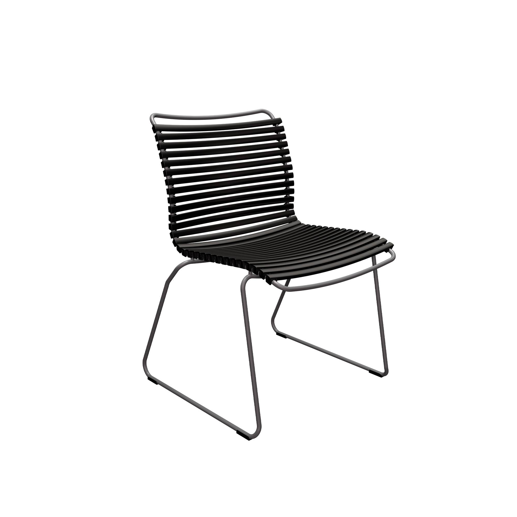 Houe - CLICK Dining Chair Without Armrest - Black - Matstolar utomhus - Henrik Pedersen - Svart - Metall/Plast