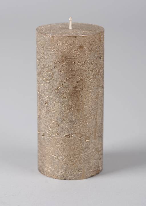 Metal Blockljus H15 Cm - Antique Gold