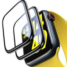 UniqueMe Full Screen für Apple Watch Series 6/5/4/SE/SE2 44mm Displayschutz, 9H Härte Kratzfest, Einfache Installation, 3D Volle Abdeckung, iWatch 44mm Schutzfolie -2 Stück