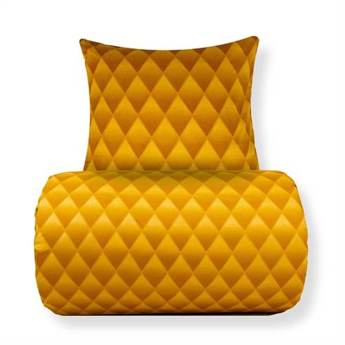 Sengetøj - 100% bomuldssatin - Orange 3D harlekinmønster.