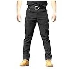 Arbetsbyxor Herr Arbete Lätta Sportbyxor Baggy Elegant Lösa Byxor Kostym Bomull Sommar Cargobyxor Med Sidofickor Slim Fit Vandring Fickor, Svart, XL