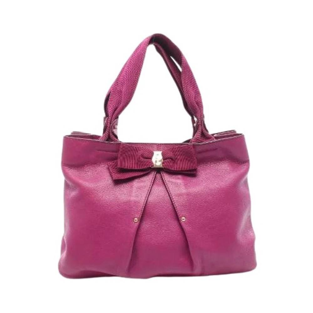Salvatore Ferragamo Pre-owned Pre-owned Vara Ribbon Tote Bag - Vintage - Dame - Lilla - ONE SIZE - Læder