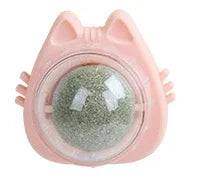 Catnip Wall Ball - Natural Edible Cat Mint Toy for Hairball Relief - Cat Pink