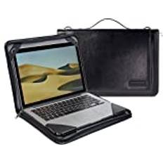 Broonel Svart läder laptop messenger-fodral – kompatibel med Dell Precision 5750 17,3 tum mobil arbetsstation